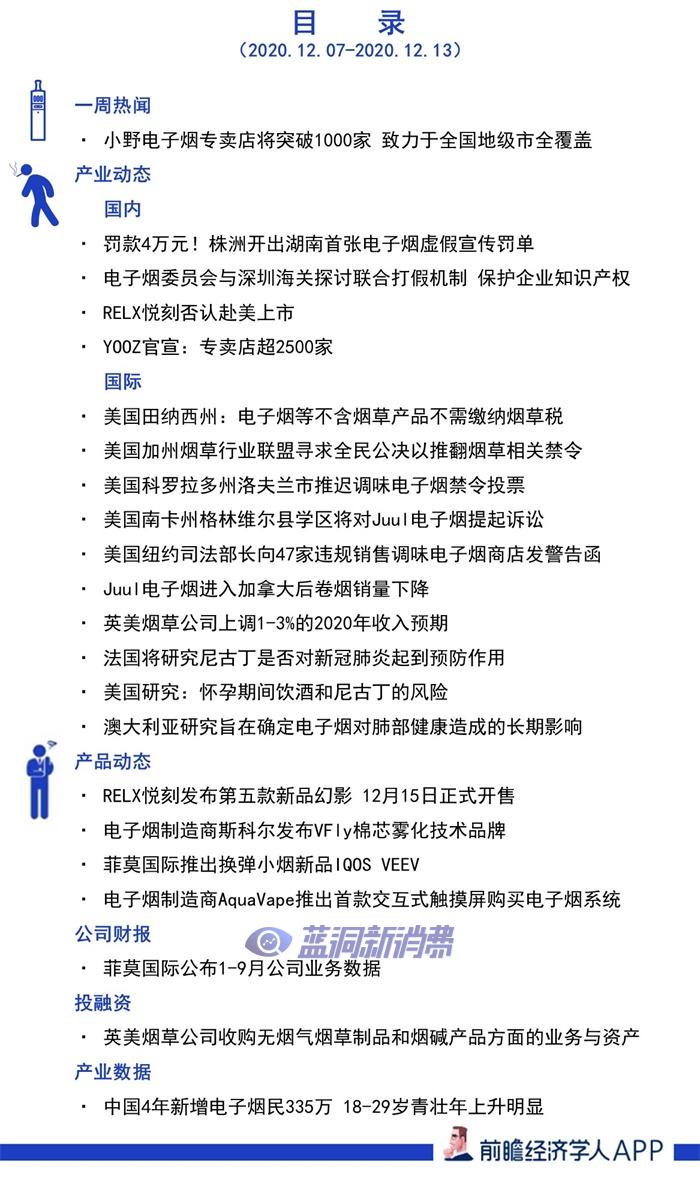 前瞻电子烟产业全球周报第79期