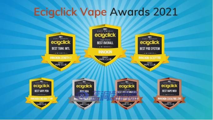 INNOKIN新宜康斩获海外Ecigclick年度榜单多个重要奖项