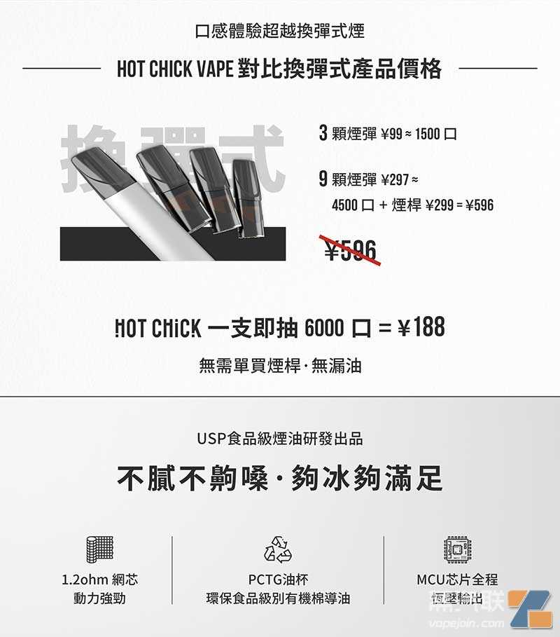 HOT CHICK一次性电子烟多少钱？