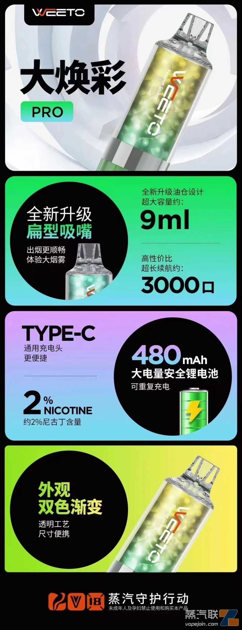 weeto大焕彩一次性和weeto大焕彩pro二代一次性不同区别对比：