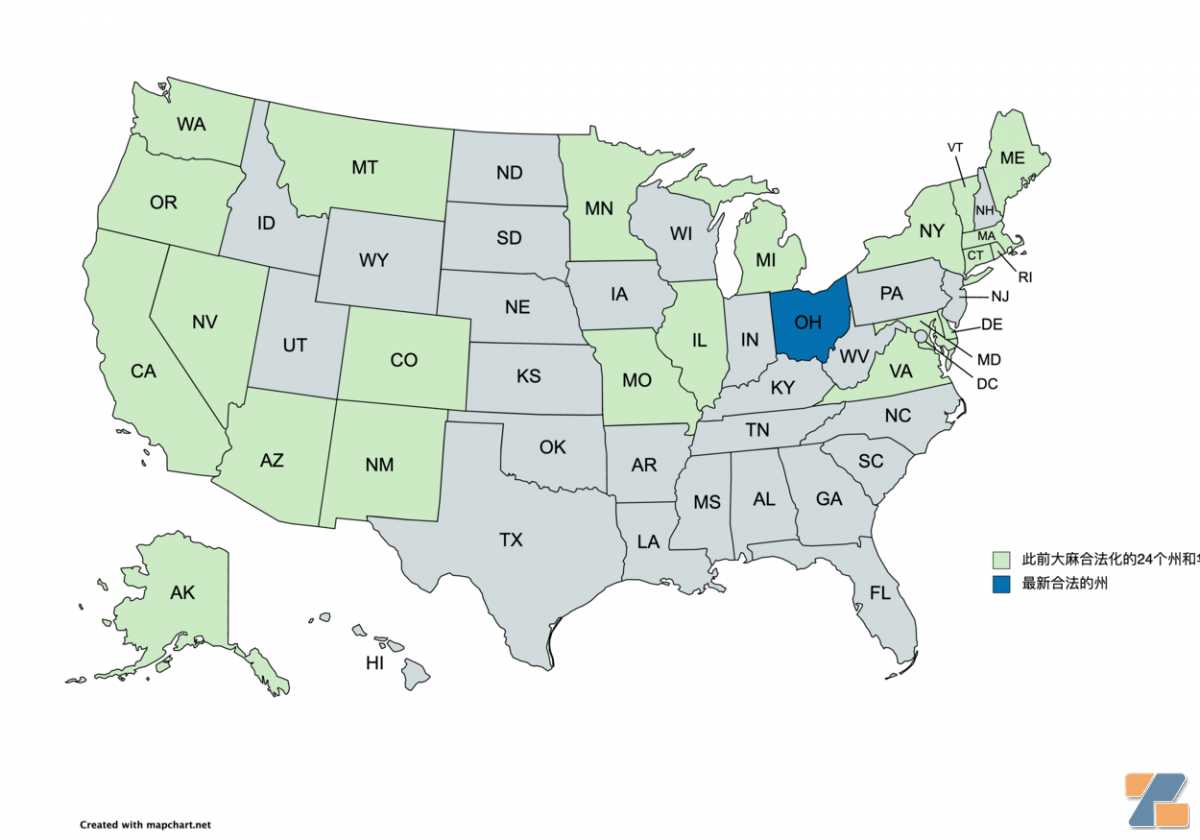 俄亥俄州成为美国第24个娱乐大麻合法化州